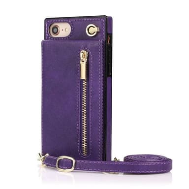 Zipper kaulakorukotelo Apple iPhone 8 - Violetti