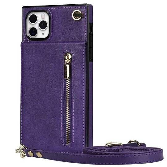 Zipper kaulakorukotelo Apple iPhone 11 Pro Max - Violetti