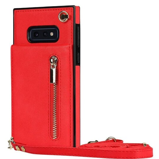 Zipper kaulakorukotelo Samsung Galaxy S10e - Punainen