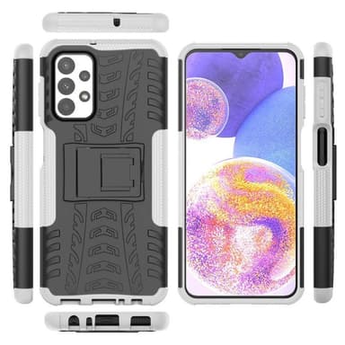Iskunkestävä kuori jalustalla Samsung Galaxy A23 5G - Valkoinen