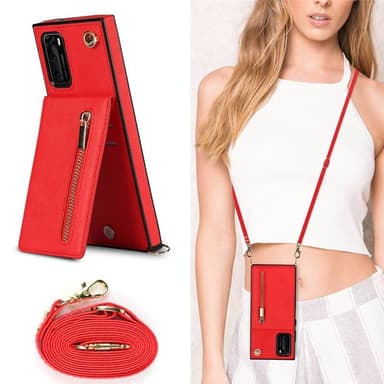 Zipper kaulakorukotelo Huawei P40 - Punainen