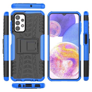 Iskunkestävä kuori jalustalla Samsung Galaxy A23 5G - Sininen