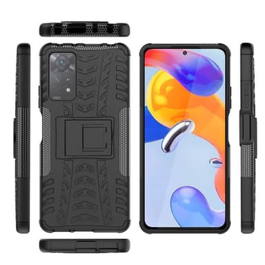 Iskunkestävä kuori jalustalla Xiaomi Redmi Note 11 Pro 5G - Musta