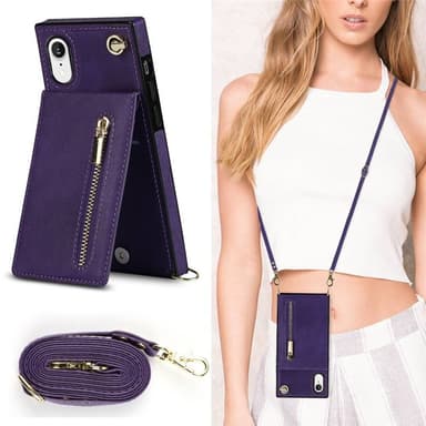 Zipper kaulakorukotelo Apple iPhone XR - Violetti