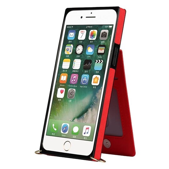 Zipper kaulakorukotelo Apple iPhone 8 Plus - Punainen
