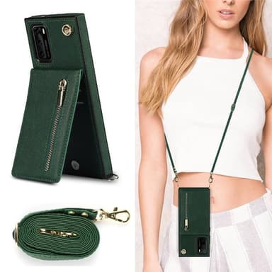 Zipper kaulakorukotelo Huawei P40 - Vihreä
