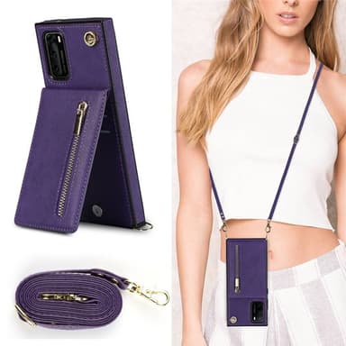 Zipper kaulakorukotelo Huawei P40 - Violetti