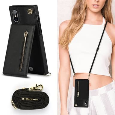 Zipper kaulakorukotelo Apple iPhone XS Max - Musta