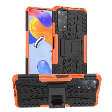 Iskunkestävä kuori jalustalla Xiaomi Redmi Note 11 Pro 5G - Oranssi
