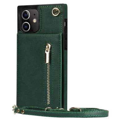 Zipper kaulakorukotelo Apple iPhone 12 Mini - Vihreä