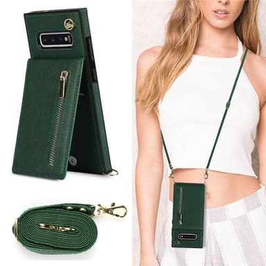 Zipper kaulakorukotelo Samsung Galaxy S10 Plus - Vihreä