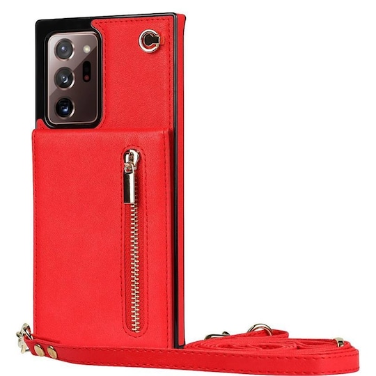 Zipper kaulakorukotelo Samsung Galaxy Note 20 Ultra - Punainen