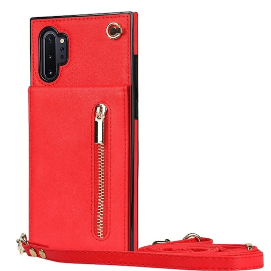 Zipper kaulakorukotelo Samsung Galaxy Note 10 Plus - Punainen