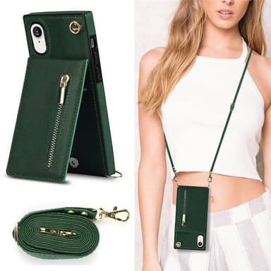 Zipper kaulakorukotelo Apple iPhone XR - Vihreä