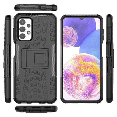 Iskunkestävä kuori jalustalla Samsung Galaxy A23 5G - Musta