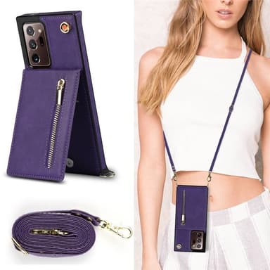 Zipper kaulakorukotelo Samsung Galaxy Note 20 Ultra - Violetti