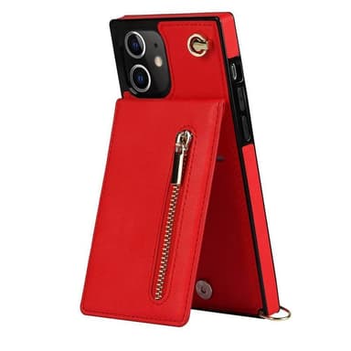 Zipper kaulakorukotelo Apple iPhone 12 Mini - Punainen
