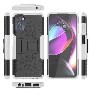 Iskunkestävä kuori jalustalla Motorola Moto G82 5G - Valkoinen