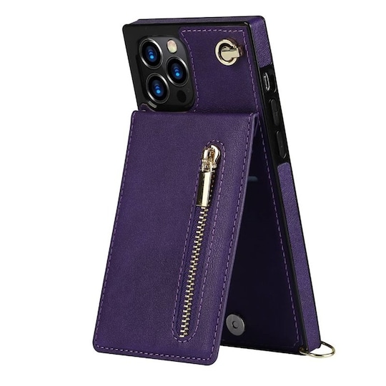 Zipper kaulakorukotelo Apple iPhone 12 Pro Max - Violetti