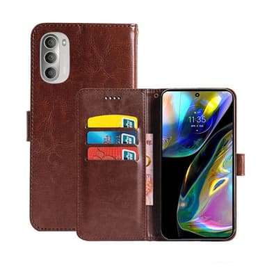 Lompakkokotelo 3-kortti Motorola Moto G82 5G - Ruskea