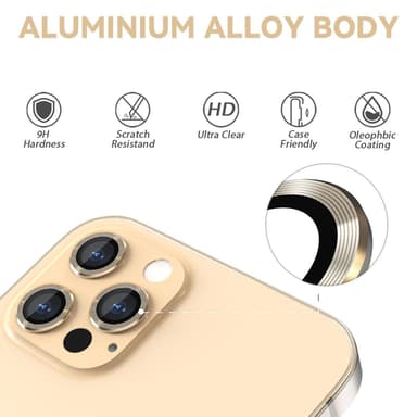 Linssisuojus iPhone 13 Pro / 13 Pro Max 3-pack Gold