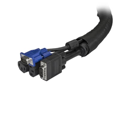 StarTech.com 2 m kabelstrumpa, Kabelhölje, Nylon, Polyester, Svart