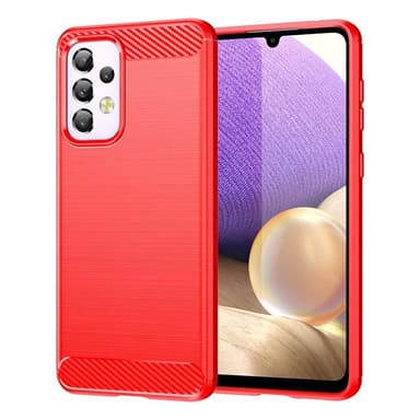 SKALO Samsung A53 5G Armor Carbon Iskunkestävä TPU suojakuori - Punainen