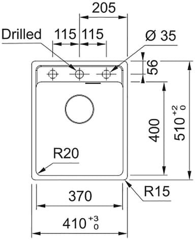 Franke Maris MRG 610-37 TL tiskiallas (puhdas valkoinen)