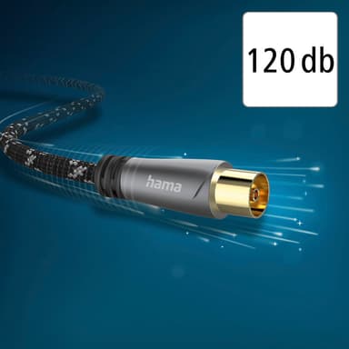 Hama 120 dB antennikaapeli (musta/harmaa, 1,5m)