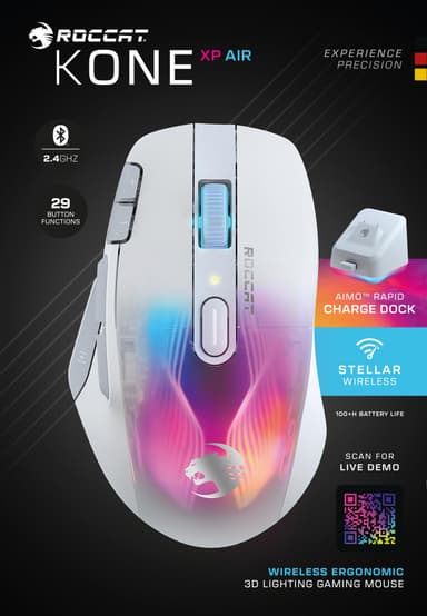 Roccat Kone XP Air langaton pelihiiri (valkoinen)