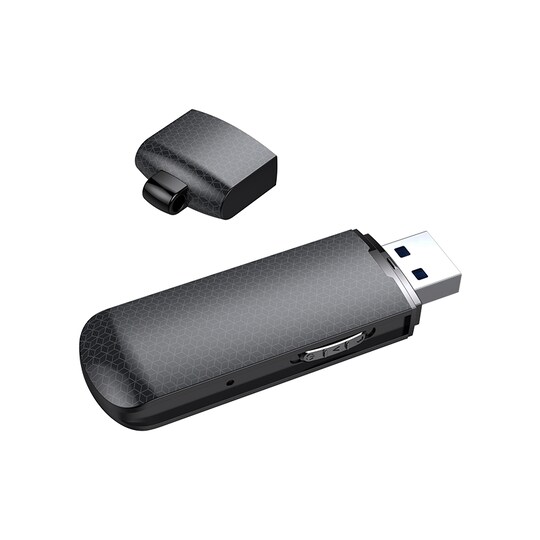 Digitaalinen ääninauhuri USB-korttitoiminnolla musta