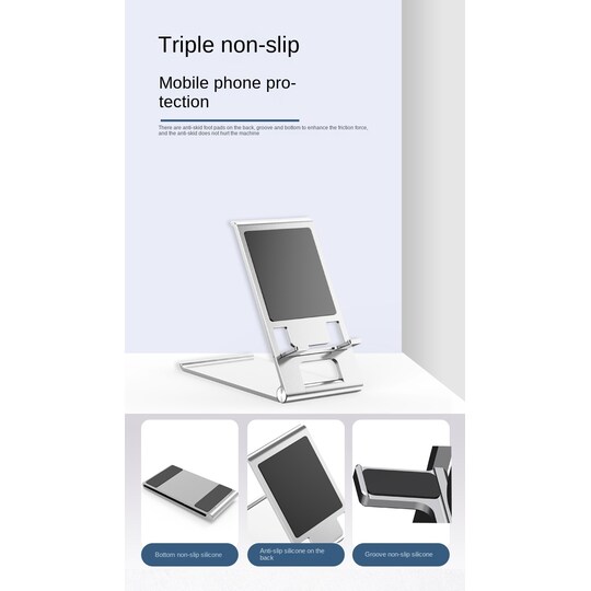 Matkapuhelimen teline Tablet-teline Säädettävä Valkoinen Telefoner/surfplattor under 12,9 tum