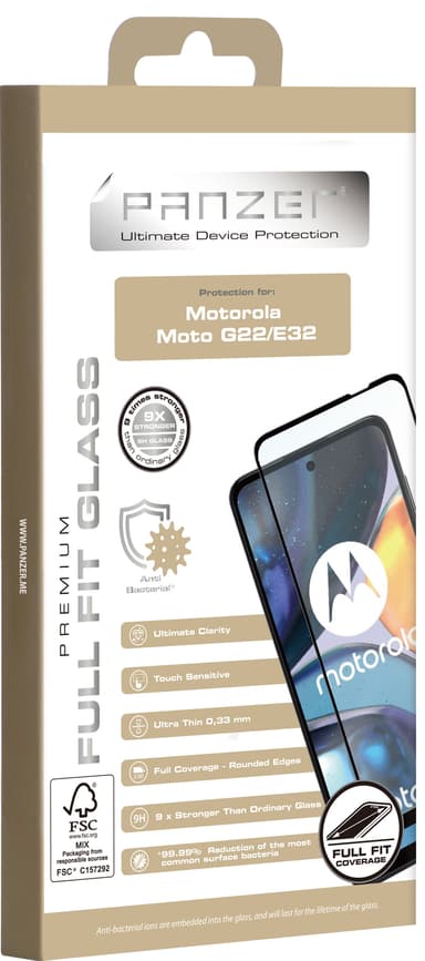 Panzer Full-Fit näytönsuoja Motorola G22/E32/E32s