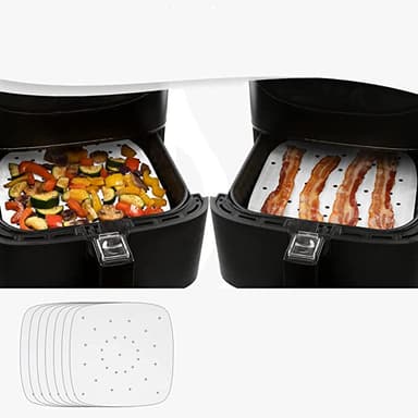 Air Fryer kertakäyttöinen paperi neliö 18 cm 100 kpl Valkoinen