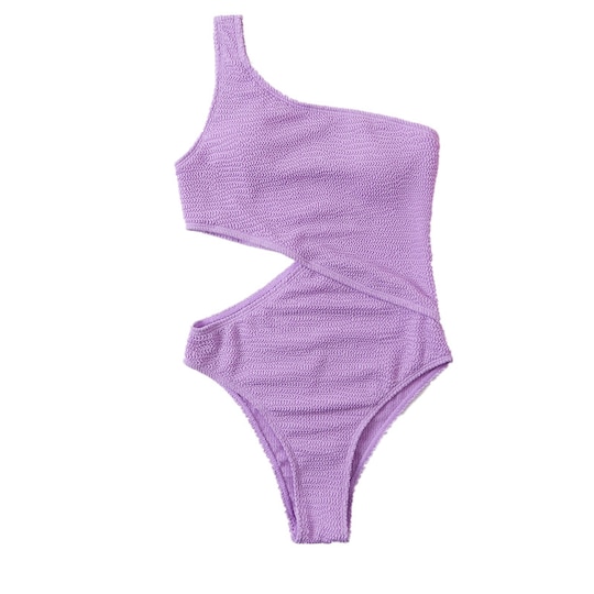 Naisten uimapuvut One Shoulder -mallilla Violetti XL