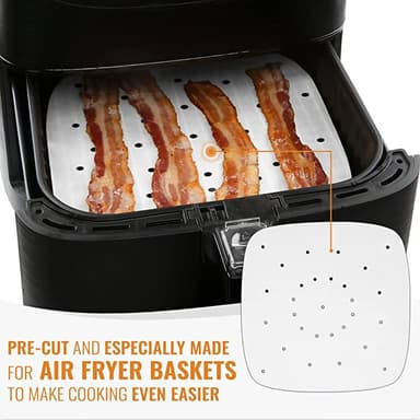 Air Fryer kertakäyttöinen paperi neliö 18 cm 100 kpl Valkoinen