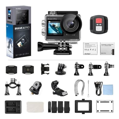 AKASO Brave 4 Pro -kaksoisnäyttöinen 4K/30fps 20MP-toimintakamera
