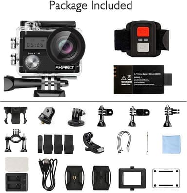 AKASO Brave 4 Ultra HD 4K Wifi -toimintakamera digitaalisella zoomilla