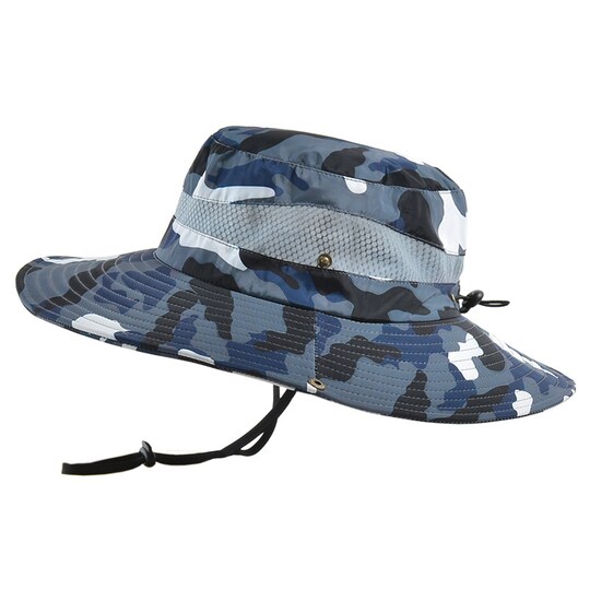 Sun Bucket Hat Leveäreunainen ulkokäyttöön Sininen Hat circumference: 58-60 cm