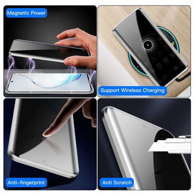 Samsung Galaxy Note 10 kotelo, jossa näytönsuoja hopea