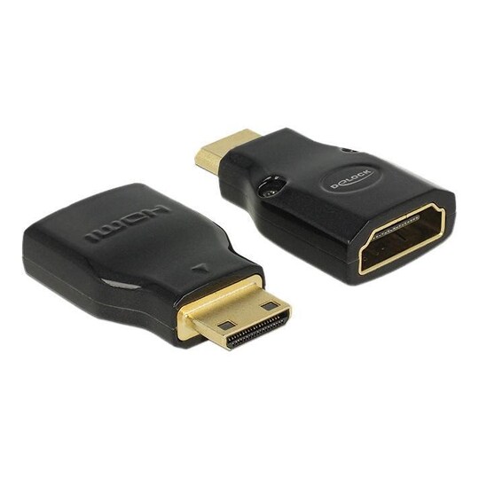 Delock HDMI-sovitin, Mini-C ur - Tyyppi A na, 3480x2160, musta