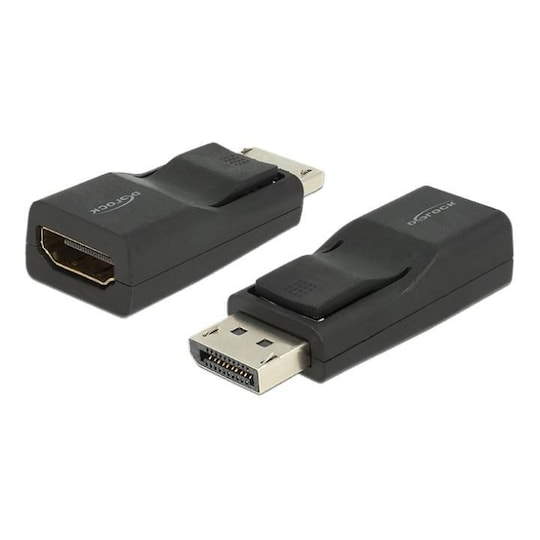 Delock Adapteri Displayport 1.2 uros > HDMI naaras, UDH, passiv. musta