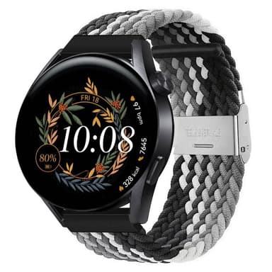 Punottu elastinen rannekoru Huawei Watch GT3 (42mm) - Musta/Valkoinen