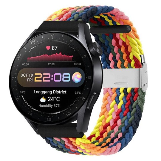 Punottu elastinen rannekoru Huawei Watch 3 Pro (48mm) - rainbow