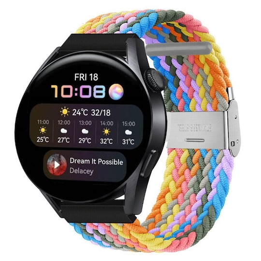 Punottu elastinen rannekoru Huawei Watch 3 (46mm) - light rainbow