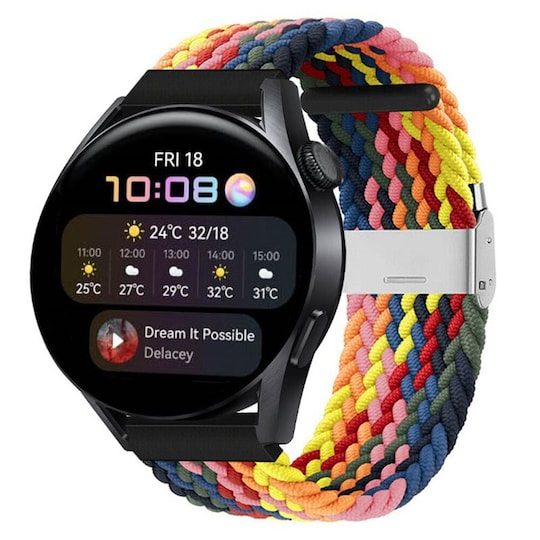 Punottu elastinen rannekoru Huawei Watch 3 (46mm) - rainbow