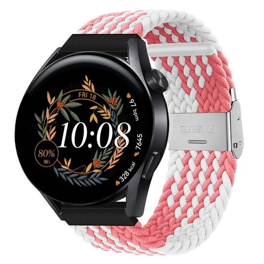 Punottu elastinen rannekoru Huawei Watch GT3 (42mm) - pinkwhite