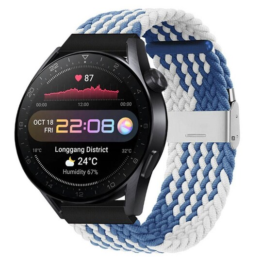 Punottu elastinen rannekoru Huawei Watch 3 Pro (48mm) - bluewhite