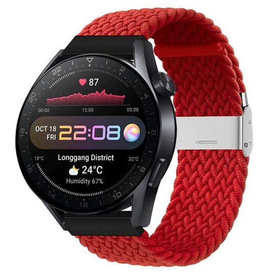 Punottu elastinen rannekoru Huawei Watch 3 Pro (48mm) - darkred
