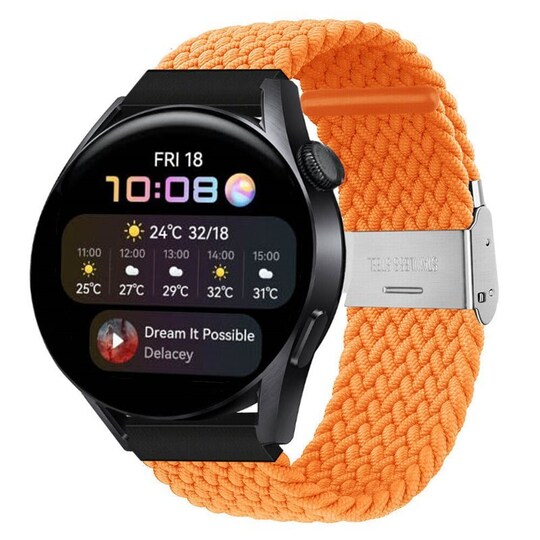 Punottu elastinen rannekoru Huawei Watch 3 (46mm) - Oranssi
